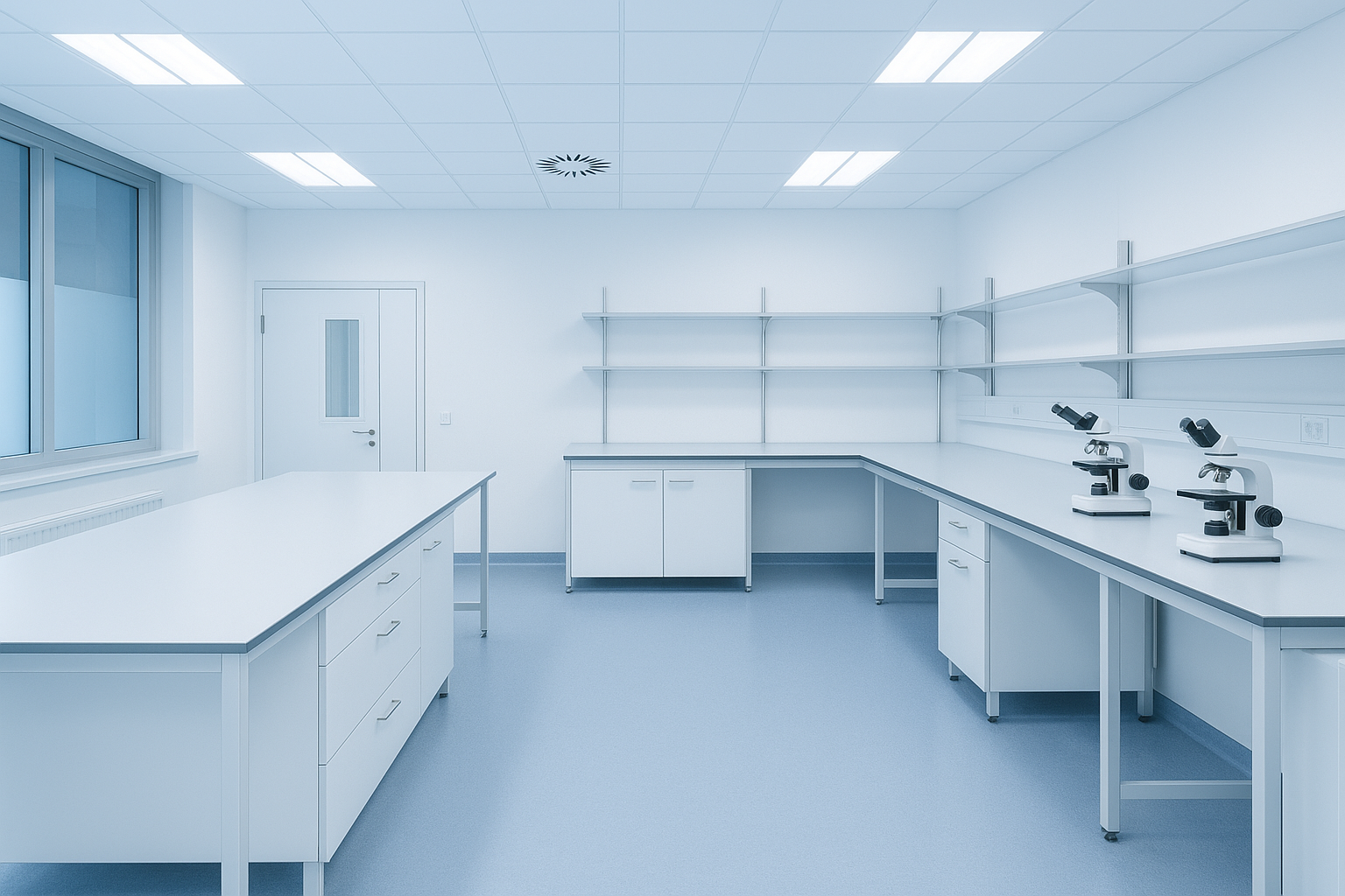 Laborraum mit Standard-Labortischen